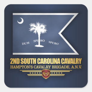 2e Cavalerie van South Carolina Vierkante Sticker