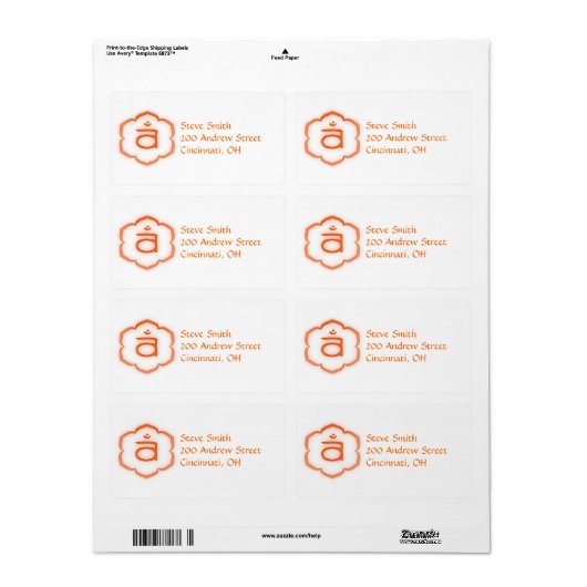 2e Chakra - Svadhisthana Etiket (Full Sheet)