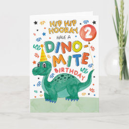 2e Dinosaurus Verjaardag Kaart | afdrukbare dinosa
