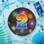 2e evenement - Leuk, Kleurrijk, Moedig, Regenboog  Papieren Bordje (Feest)