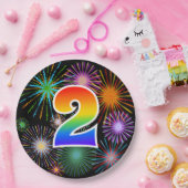 2e evenement - Leuk, Kleurrijk, Moedig, Regenboog  Papieren Bordje (Feest)