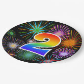 2e evenement - Leuk, Kleurrijk, Moedig, Regenboog  Papieren Bordje (Gekanteld)