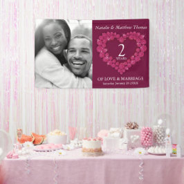 2e foto van Garnet Wedding Jubileum donkerrood Spandoek