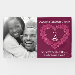 2e foto van Garnet Wedding Jubileum donkerrood Spandoek