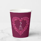 2e Garnet Weddenschap herdenkingsdag foto rood Papieren Bekers (Achterkant)