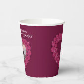 2e Garnet Weddenschap herdenkingsdag foto rood Papieren Bekers (Links)