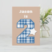 2e geboorte-jongen Aangepaste naam BLUE Pset B02 Kaart (Staand voorkant)