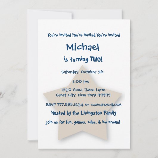 2e geboorte-jongen Aangepaste naam BLUE Pset B02 Kaart (Achterkant)