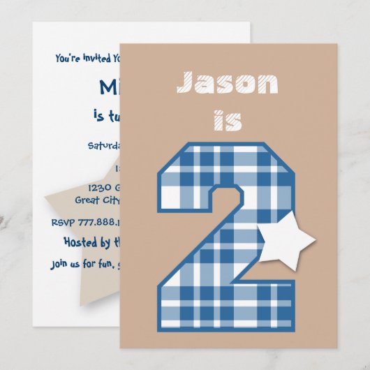 2e geboorte-jongen Aangepaste naam BLUE Pset B02 Kaart (Voorkant / Achterkant)