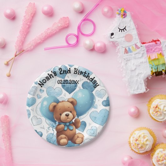 2e geboortedag, aangepaste naam papieren bordje (Feest)