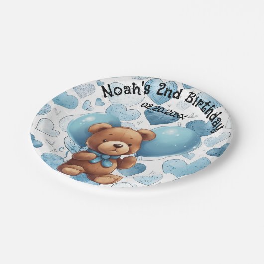 2e geboortedag, aangepaste naam papieren bordje (Gekanteld)