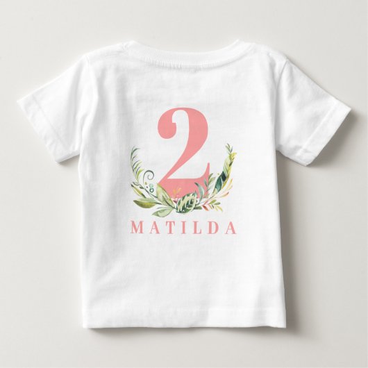 2e geboortedag Bladeren + Bloemen Leeftijd Nummer (Achterkant)