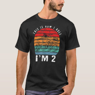 2e geboortedag monster Truck 2 jaar oude Vintage R T-shirt