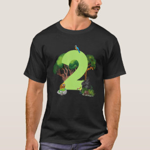 2e geboortedag Oerwoud dieren Safari regenwoud 2 j T-shirt