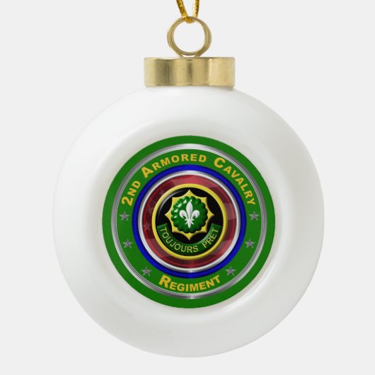 2e Gepantserde Cavalerie Kerstmis Keramische Bal Ornament (Voorkant)
