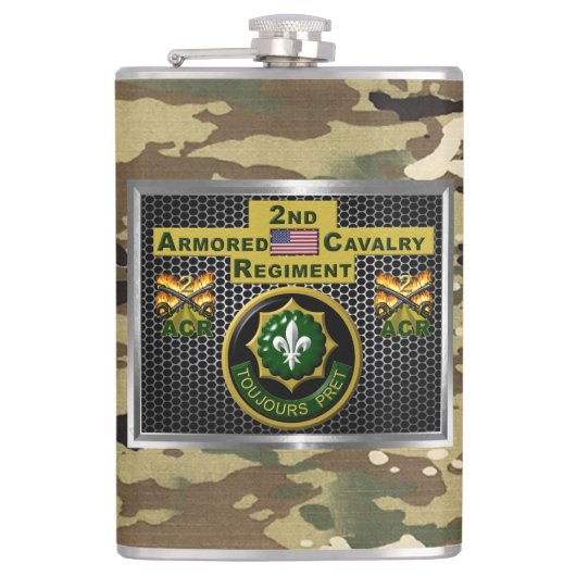 2e Gepantserde Cavalerie Regiment “Altijd Bereid” Heupfles (Voorkant)