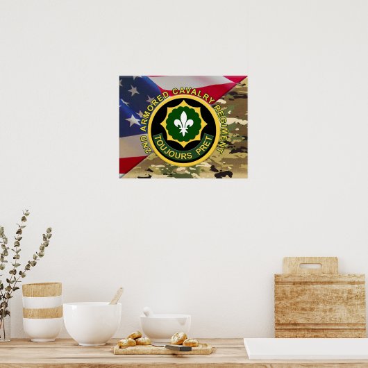 2e Gepantserde Cavalerie Regiment “Altijd Bereid” Poster (Keuken)