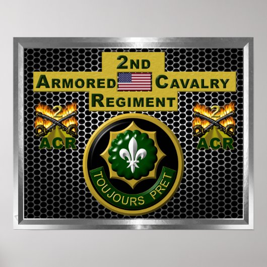 2e Gepantserde Cavalerie Regiment “Altijd Bereid” Poster (Voorkant)