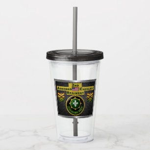 2e gepantserde cavalerie Regiment "Altijd klaar" Acryl Drinkbeker
