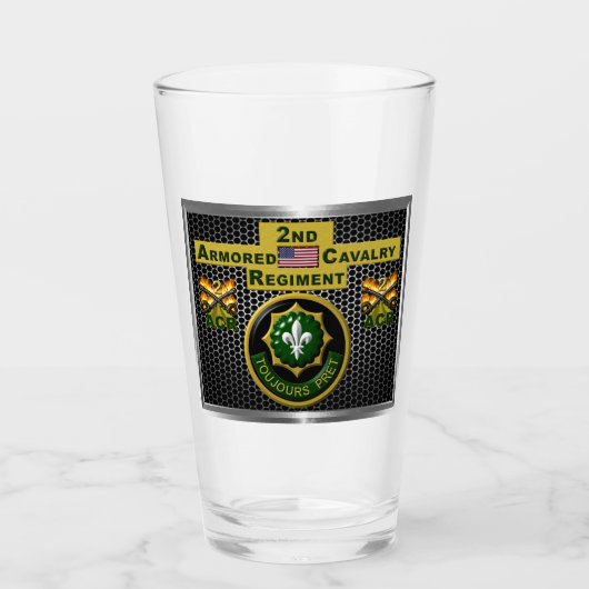 2e gepantserde cavalerie Regiment "Altijd klaar" Glas (Voorkant)