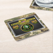 2e gepantserde cavalerie Regiment "Altijd klaar" Kartonnen Onderzetters (Schuin)