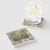 2e gepantserde cavalerie Regiment "Altijd klaar" Stenen Onderzetter (Zijkant)