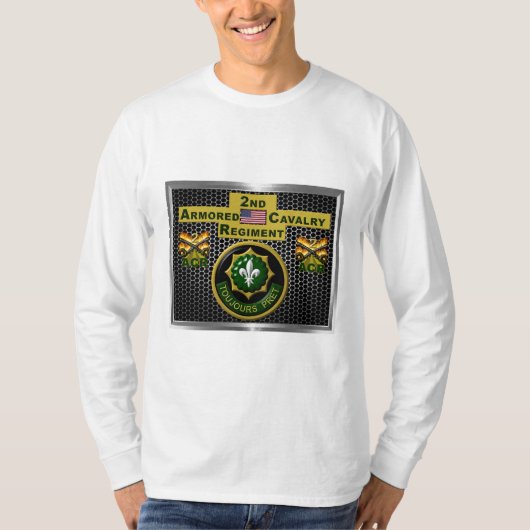 2e gepantserde cavalerie Regiment "Altijd klaar" T-shirt (Voorkant)