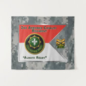 2e gepantserde cavalerie Regiment "Altijd klaar" Wandkleed (Voorkant (horizontaal))