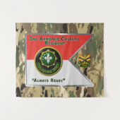 2e gepantserde cavalerie Regiment "Altijd klaar" Wandkleed (Voorkant (horizontaal))