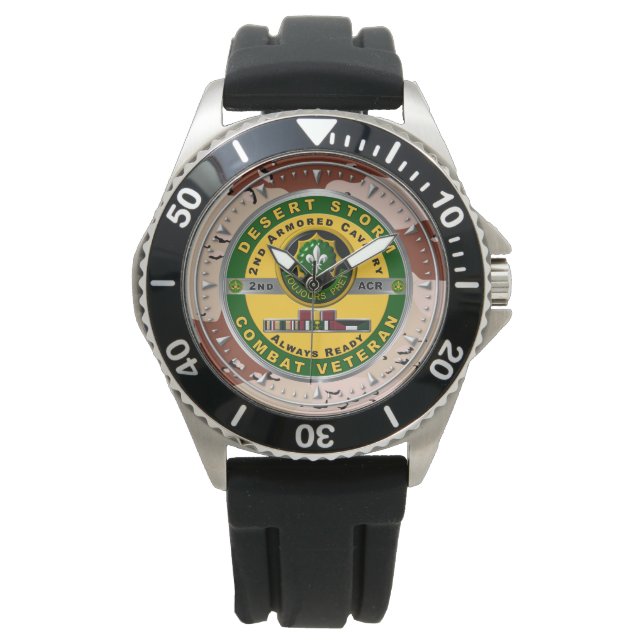 2e gepantserde cavalerie regiment woestijnstorm horloge (Voorkant)