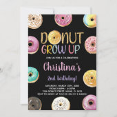 2e Gouden Glitter Donut Verjaardag Uitnodigingen (Voorkant)