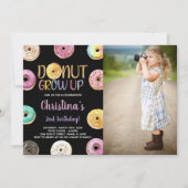 2e gouden glitter foto donut verjaardag kaart (Voorkant)