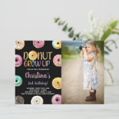 2e gouden glitter foto donut verjaardag kaart (Staand voorkant)
