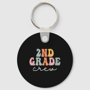 2e graad Crew Retro Groovy Women Happy First Day Sleutelhanger