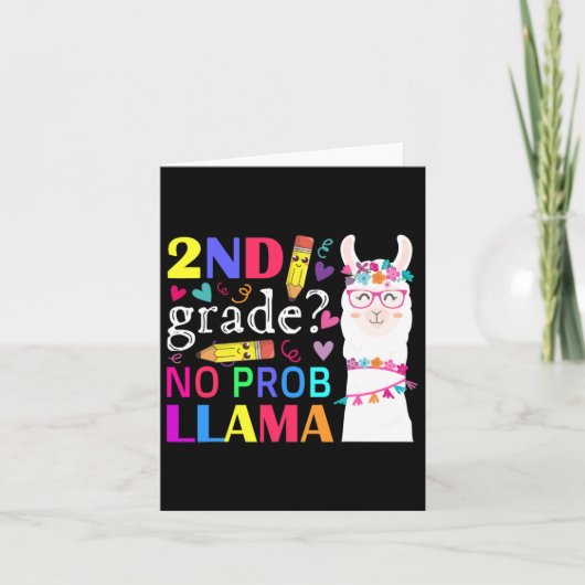 2e Graad Geen Prob-Llama Leraar Student Eerste Dag Kaart (Voorkant)
