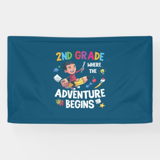 2e graad leraar 2e graad avontuur begint spandoek (Horizontaal)