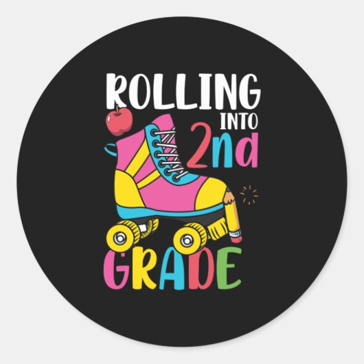 2e graad leraar die naar 2e graad rolt ronde sticker (Voorkant)