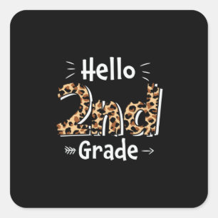 2e graad leraar Hallo leopard 2e graad Vierkante Sticker