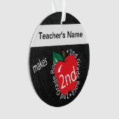 2e graad 🍎 leraren | Chalkboard Ornament (voorkant)