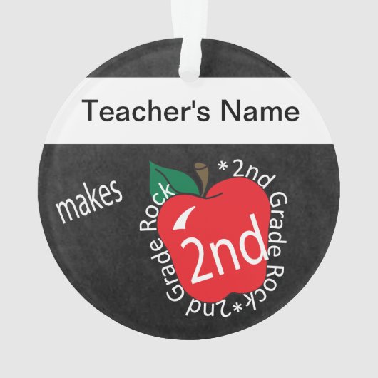 2e graad 🍎 leraren | Chalkboard Ornament (achterkant)