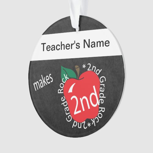 2e graad 🍎 leraren | Chalkboard Ornament (voorkant)