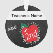 2e graad 🍎 leraren | Chalkboard Ornament (voorkant)
