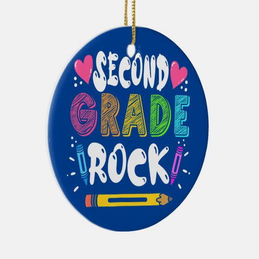 2e graad lerarenstudent Gift Keramisch Ornament (Rechts)