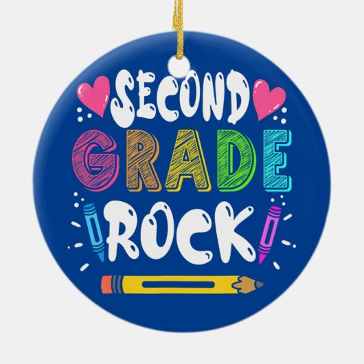 2e graad lerarenstudent Gift Keramisch Ornament (Achterkant)