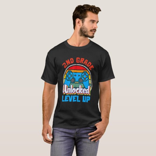 2e graad ontgrendeld niveau omhoog spel terug naar t-shirt (Voorkant volledig)