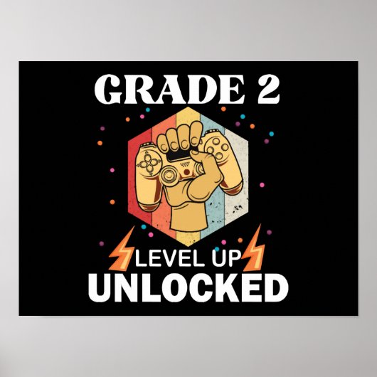 2e graad ontgrendeld niveau terug naar school eers poster (Voorkant)