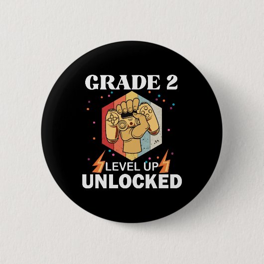 2e graad ontgrendeld niveau terug naar school eers ronde button 5,7 cm (Voorkant)