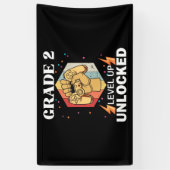 2e graad ontgrendeld niveau terug naar school eers spandoek (Verticaal)