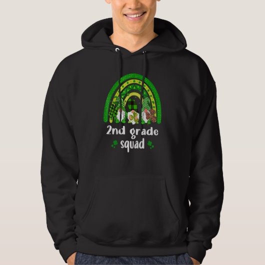 2e graads vierkant regenbooggenoom Happy St Patric Hoodie (Voorkant)