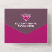 2e granaat huwelijksjubileum feest edelsteen rood all in one uitnodiging (Achterkant)